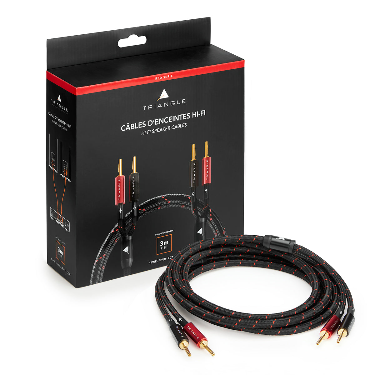 triangle cables d'enceintes montés câbles d'enceintes hifi RED serie pictures packshot packaging 01
